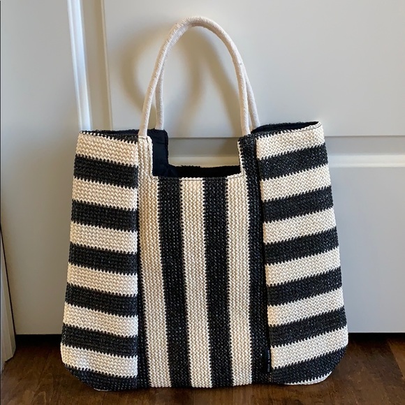 Kelly & Katie Handbags - Kelly and Katie Black Stripe Tote Bag